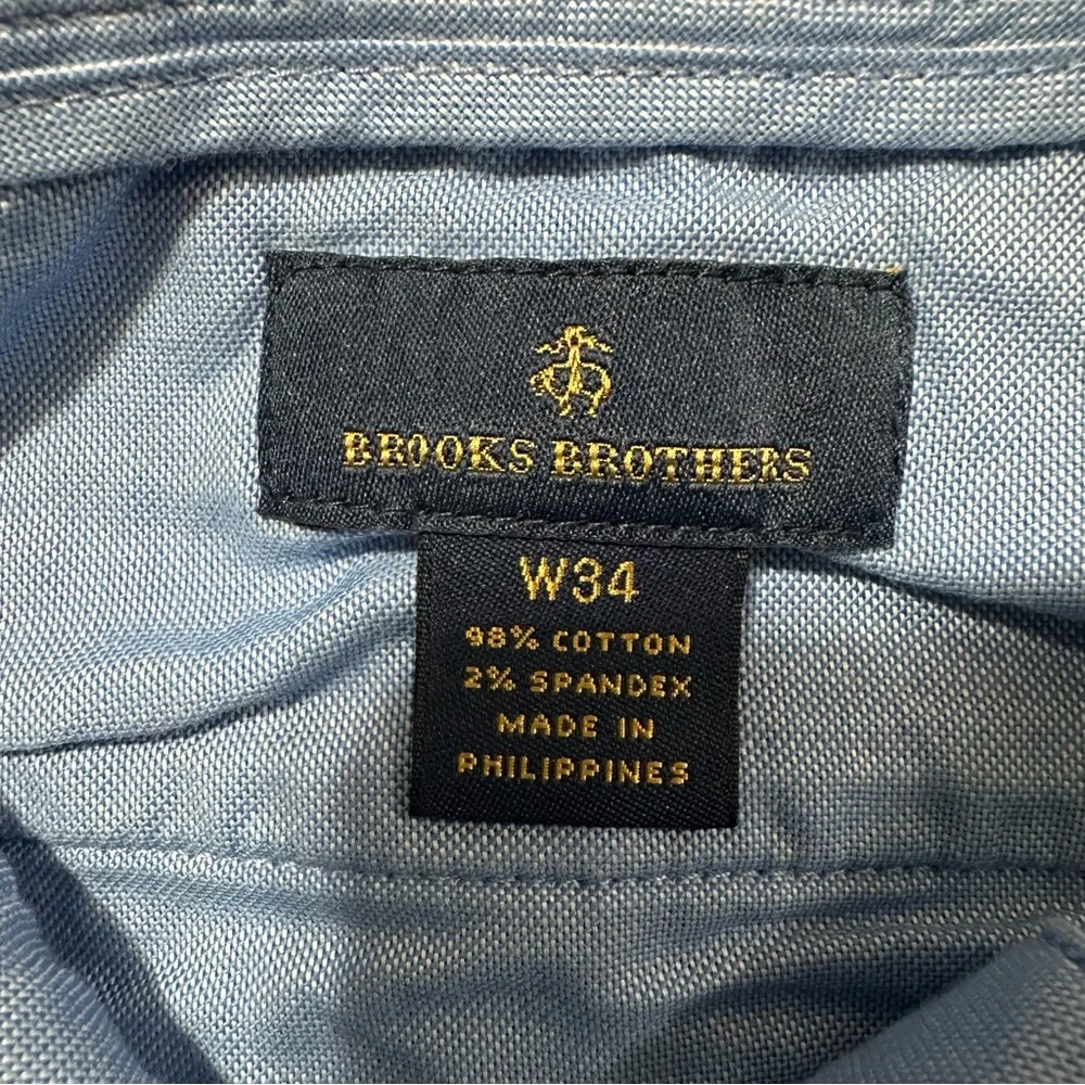 Brooks Brothers Shorts Mens 34 Waist Pale Blue Chino Bermuda Golf‎